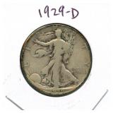 1929-D Walking Liberty Silver Half Dollar
