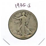 1935-S Walking Liberty Silver Half Dollar