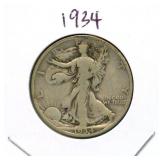1934 Walking Liberty Silver Half Dollar