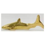 Vintage Brass Shark Figure - Cool Display Piece.