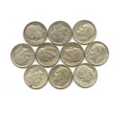 Group of 10 Roosevelt Silver Dimes