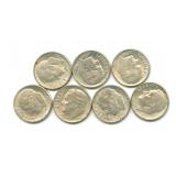 Group of 7 Roosevelt Silver Dimes