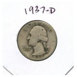 1937-D Washington Silver Quarter