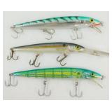 Three Rapala Fish Lures - Great Color Patterns