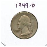 1949-D Washington Silver Quarter