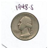 1948-S Washington Silver Quarter