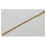 Gold Over Sterling Silver CZ Sapphire Tennis
