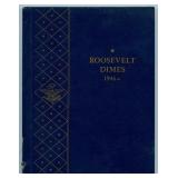 Whitman Roosevelt Dimes 1946- Book with 59 Dimes