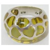 Sterling Silver Fancy Italian Designer Ring, Size