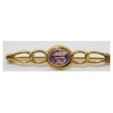 1/20 14kt GF Purple Stone Pin/Bar