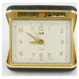 Vintage Elgin Alarm Clock, Travel Case -