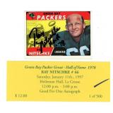 1968 Topps Ray Nitschke Autographed Football Card