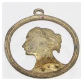 Antique Bronze Pendant - Made from Dime
