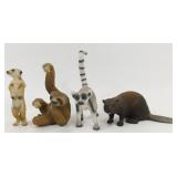 Schleich Sloth, Beaver, Meerkat & Lemur