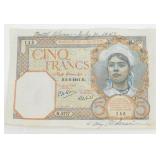 1943 Cinq Francs from North Africa