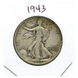 1943 Walking Liberty Silver Half Dollar