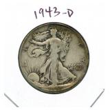 1943-D Walking Liberty Silver Half Dollar