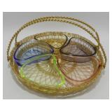 * Vintage Relish Tray w/ Glass Inserts