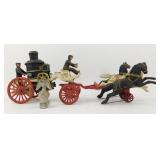 * Antique Fire Engine w/ Horses - Cast Iron