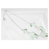 Betsey Johnson Leaf Leaves Rhinestone Pendant