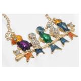 Betsey Johnson Birds Rhinestone Pendant Necklace