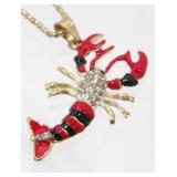 Betsey Johnson Lobster Rhinestone Pendant