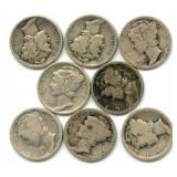 (8) Mercury Silver Dimes