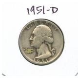 1951-D Washington Silver Quarter