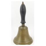 Vintage School Desk Bell - Brass & Wood
