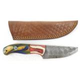 New Damascus Steel Straight Back Knife with
