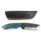 New Carbon Steel Tanto Knife with Leather Sheath