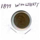 1899 Indian Head Cent with Liberty