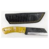 New Carbon Steel Cowboy Knife with Leather Sheath