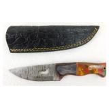 New Damascus Steel Drop Point Knife with Cutout