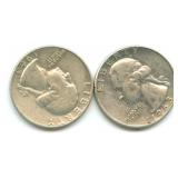 (2) U.S. Washington Silver Quarters