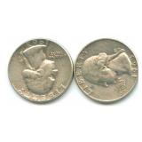 (2) U.S. Washington Silver Quarters