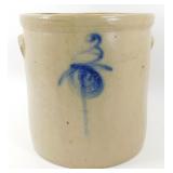 * Antique Stoneware Crock - Cobalt Blue Lazy