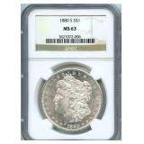 1880-S Morgan Silver Dollar - NGC MS 63