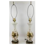 ** Pair of Beautiful Mid-Century Glass Lamps with