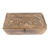 Elephant Carved Wooden Box
