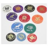 12 Assorted Vintage Beer/Drink or Soda Bar Chips