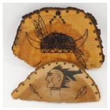 2 Pieces of Wood with Carvings on Them
