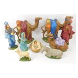 ** Large Vintage Ceramic Nativity Pieces