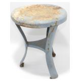 * Antique Metal Milking Stool - 12" Tall