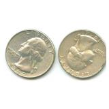 (2) U.S. Washington Silver Quarters