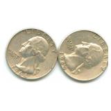 (2) U.S. Washington Silver Quarters