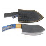 New Carbon Steel Butcher Knife with Leather