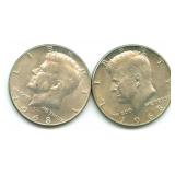 (2) 1968-D Kennedy Silver Half Dollars - 40%