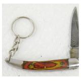 New Damascus Steel Folding Keychain Knife