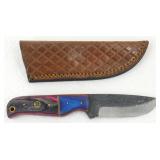New Carbon Steel Drop Point Knife with Leather